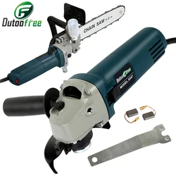 1000W 220V Electric Chain Saw Angle Grinder Woodworking Glass Stone Grinding Machine With Angle Grinder Chainsaw Attachment