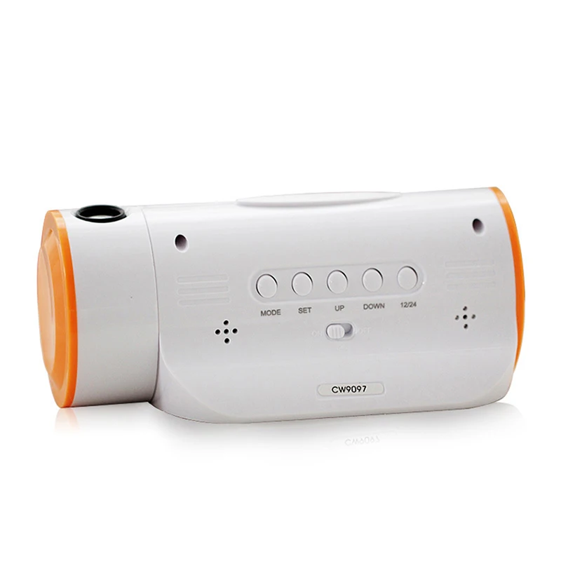 Digital Projection Alarm Clock, 9.2x4.2cm LCD Screen, Sound Activated, Projects The Time on Any Surface, Perpetual Calendar