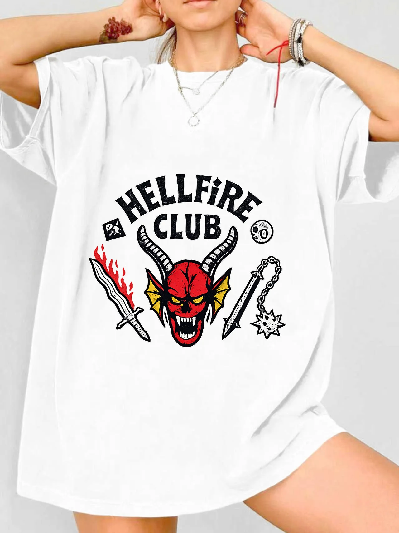 

【WDS0051】Plus size women's round neck short sleeve T-shirt with elastic half sleeves and trendy prints