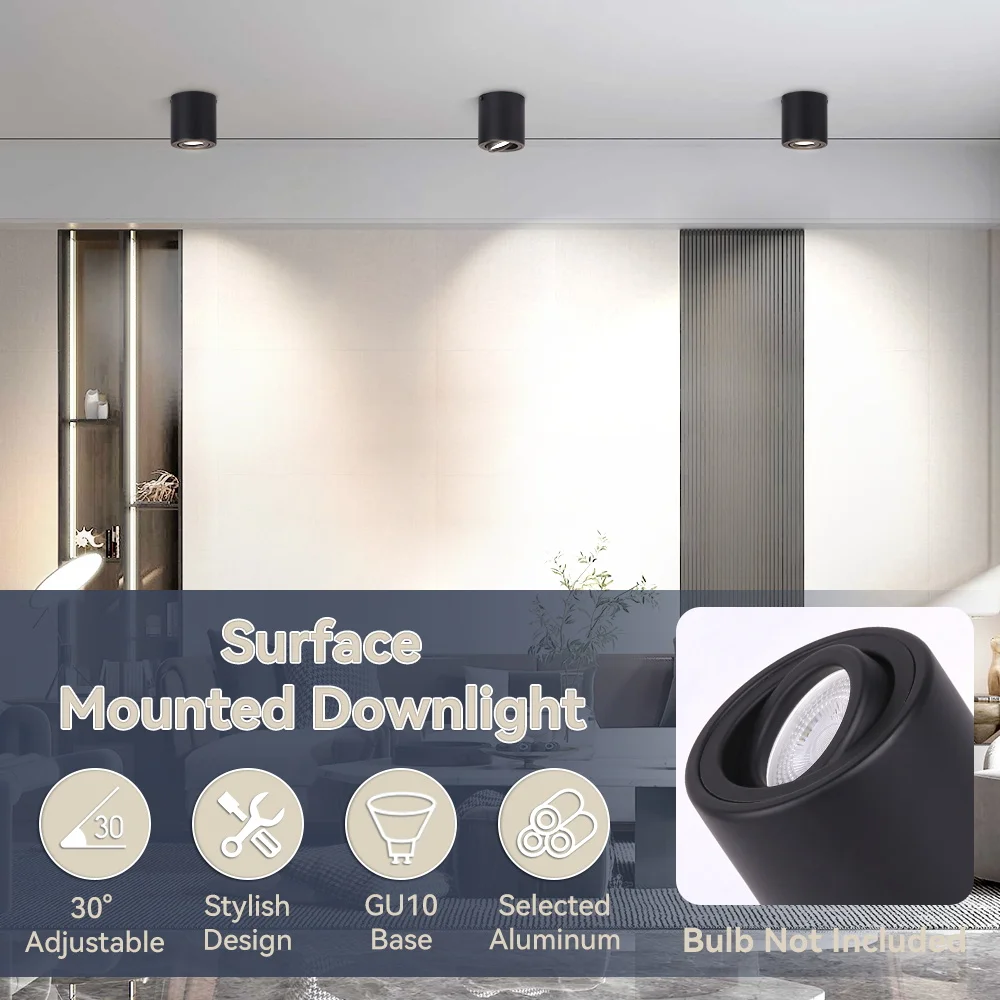 GU10 Led Downlight Spot Replacement Bulb Ceiling Lighting for Living Room Bedroom Lamp Adjustable Angle Down Light AC85-265V