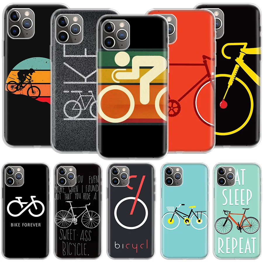 Bicycle Bike Sport Coqu Black Phone For Apple Iphone 14 12 13 15 Pro Max Mini 11 16 Plus X XS XR Case SE 2020 Shell Cover Clear