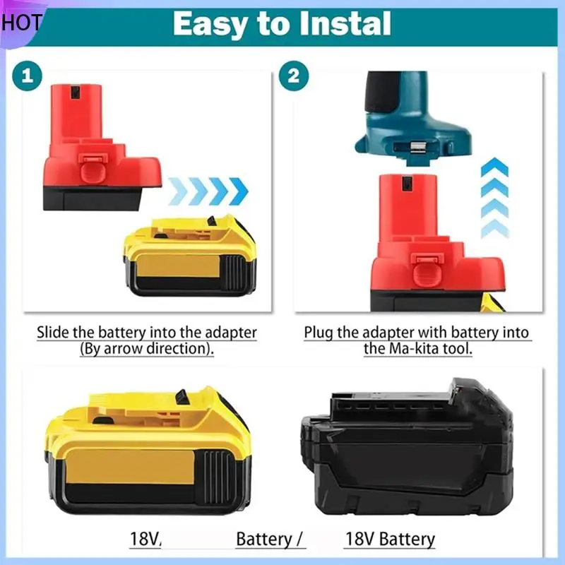 

B45C Converter Battery Adapter For 18V 20V 18V Li-T To 12V/14.4V Ni-Mh 1200 1220 1201 Battery Cordless Tools