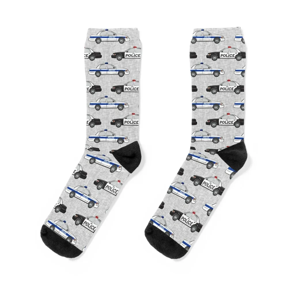 

Police Cars Socks Non-slip Stockings custom sports fashionable Socks Men Women's