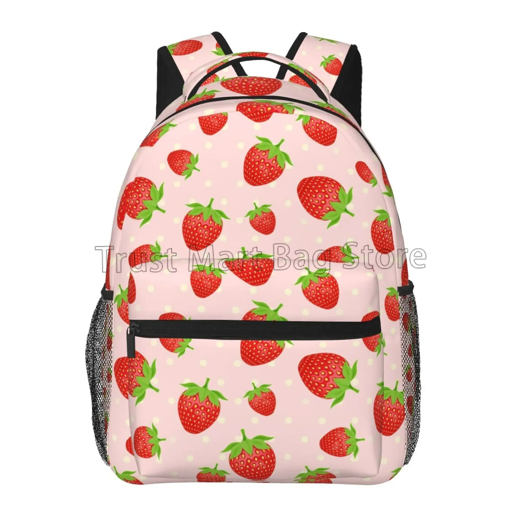 

Клубничный рюкзак для ноутбука для женщин и девочек, школьная работа, деловые поездки, компьютерные рюкзаки, сумка для колледжа, подходит для 15,6-дюймового ноутбука