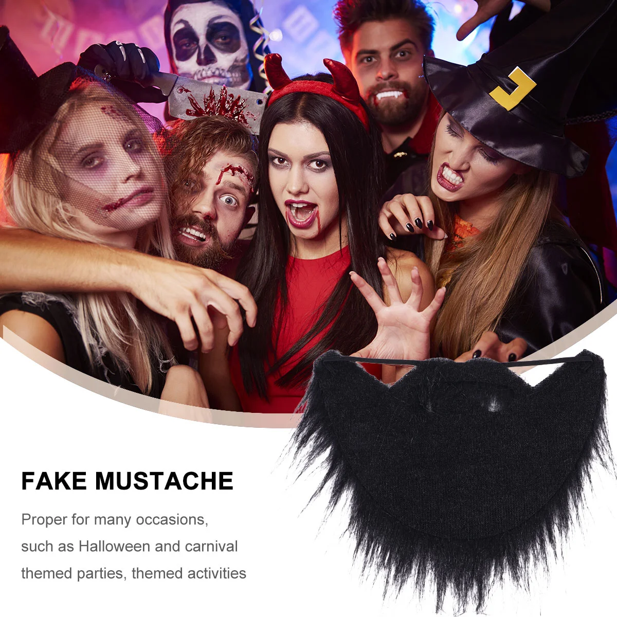 Halloween Fake Beard Costume para crianças e adultos, adereços de nylon, acessórios falsos, Cosplay feminino, engraçado, 2 peças