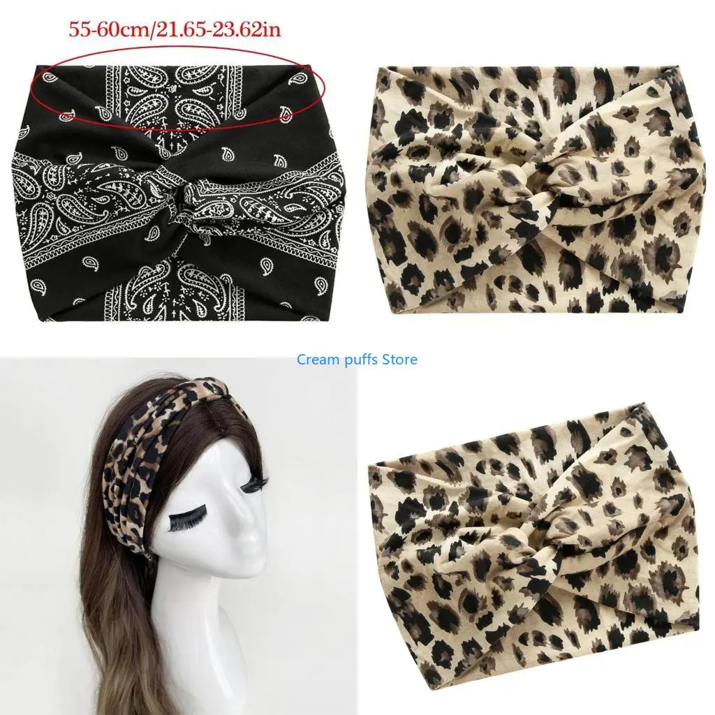 50LE Breathable Outdoor Headbands Leopard Print Headscarf Unisex Neck Scarf for Women And Girls Yoga Or Sports