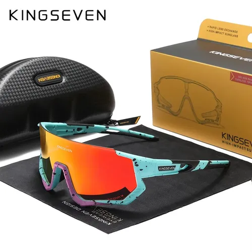 KINGSEVEN nuevas gafas de sol de ciclismo para hombres, gafas deportivas para mujeres, gafas para bicicleta de montaña UV400, gafas de protección polarizadas para pesca al aire libre