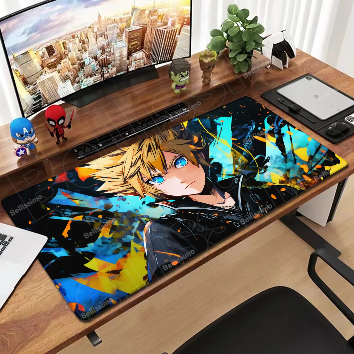 

Mouse Pad Anime Black Extended Desk Mat PC K-kingdom H-hearts Keyboard Pad Laptop Gaming Accessories Table Play Mat XXL Mousepad