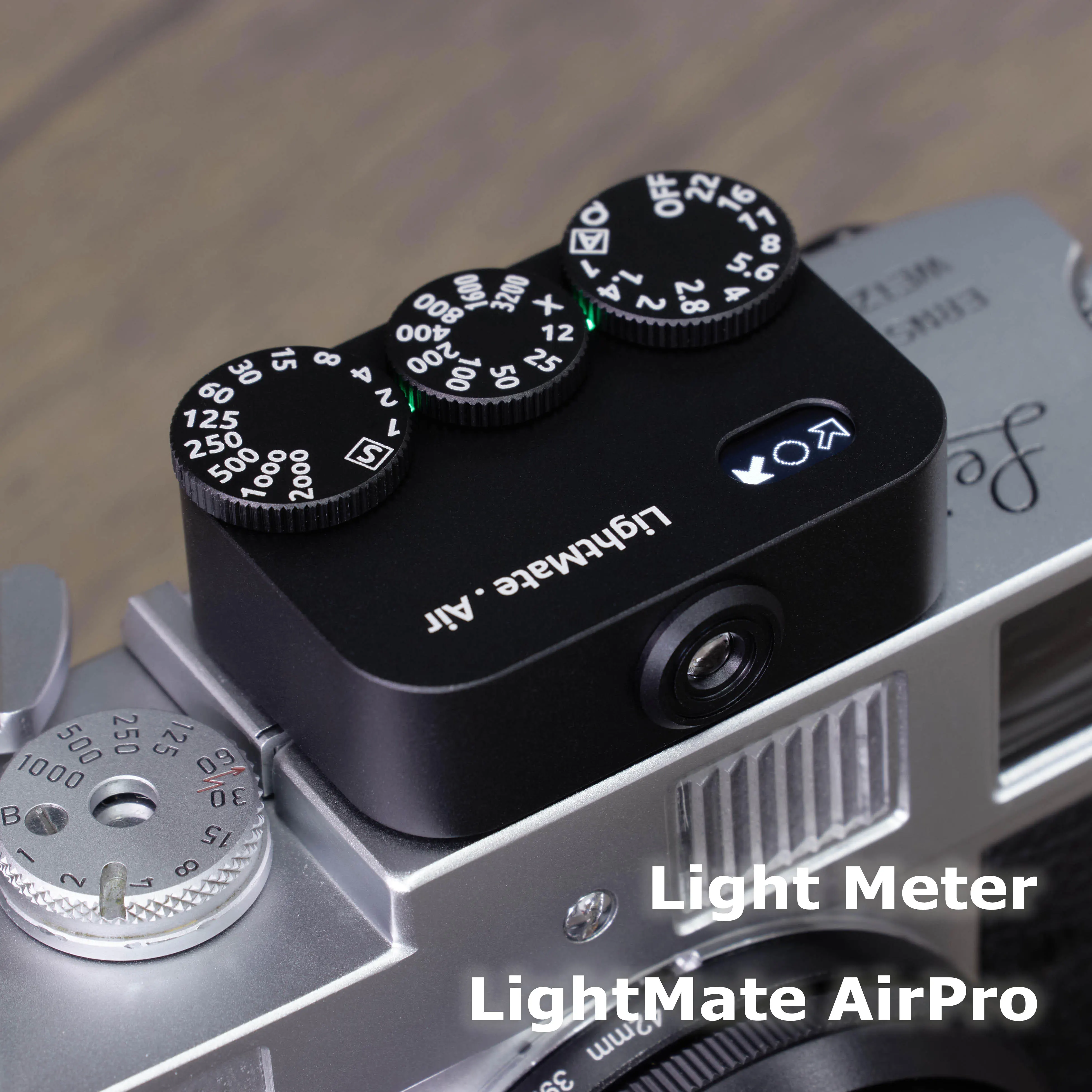 

LightMate AirPro Camera Light Meter 3 Dials with Cold Shoe Mount Fixing Shutter ISO for Photography Cameras