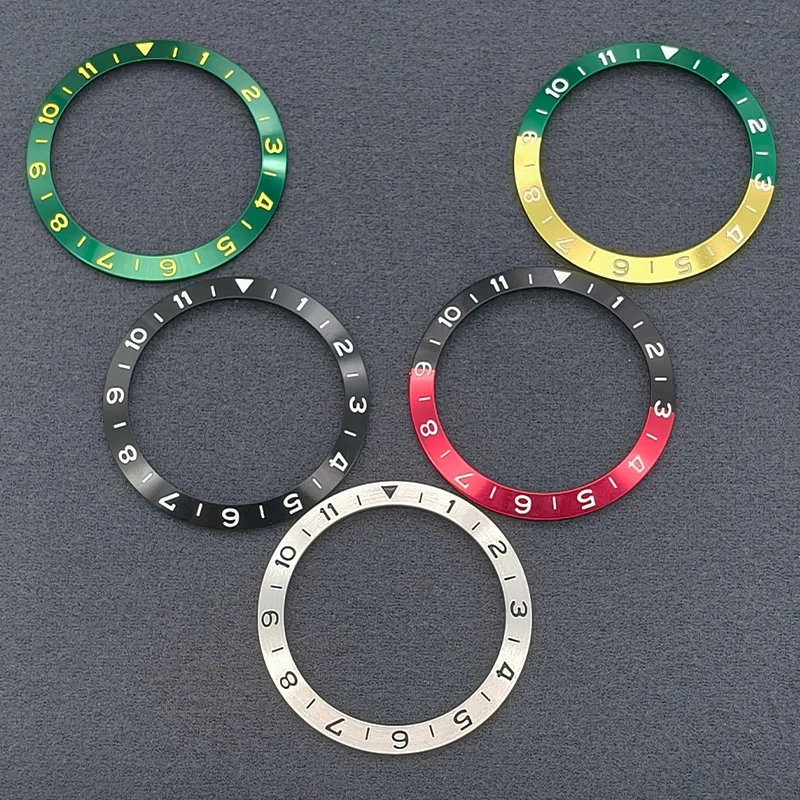 38mmx30.7mm SKX007 Curved GMT Aluminium Bezel Insert Fits SKX007 SKX009 SRPD SUB Watch NH35 NH36 Movement Watch Bezel Ring Parts - view 3