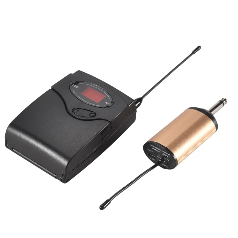 -Sistema microfonico wireless AT52, set microfono wireless con auricolare e ricevitore trasmettitore da cintura con microfono lavalier
