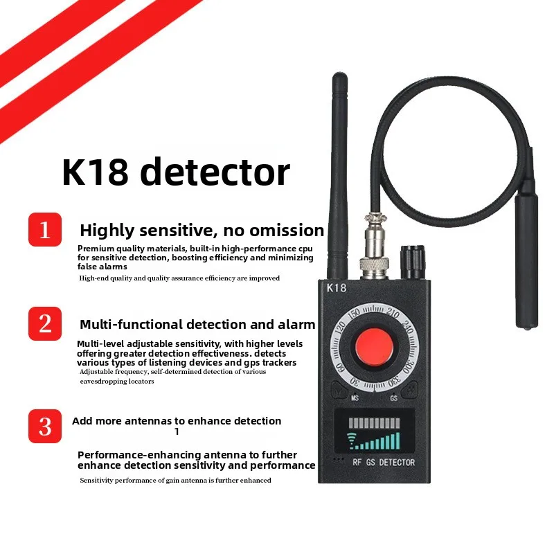 Portable K18 Anti-Spy Detector GPS Locator Hotel Security Camera Detection Privacy Protection Tool