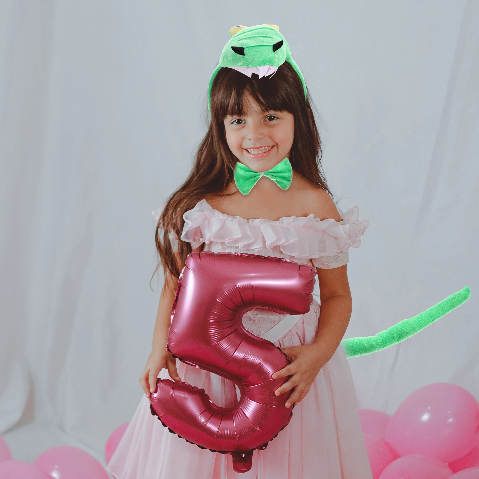 

1 Set Dinosaur Headband Tail Bowtie Kids Party Cosplay Outfit Animal Furry Accessory Roleplay Costume Props Dinosaur Costume Set