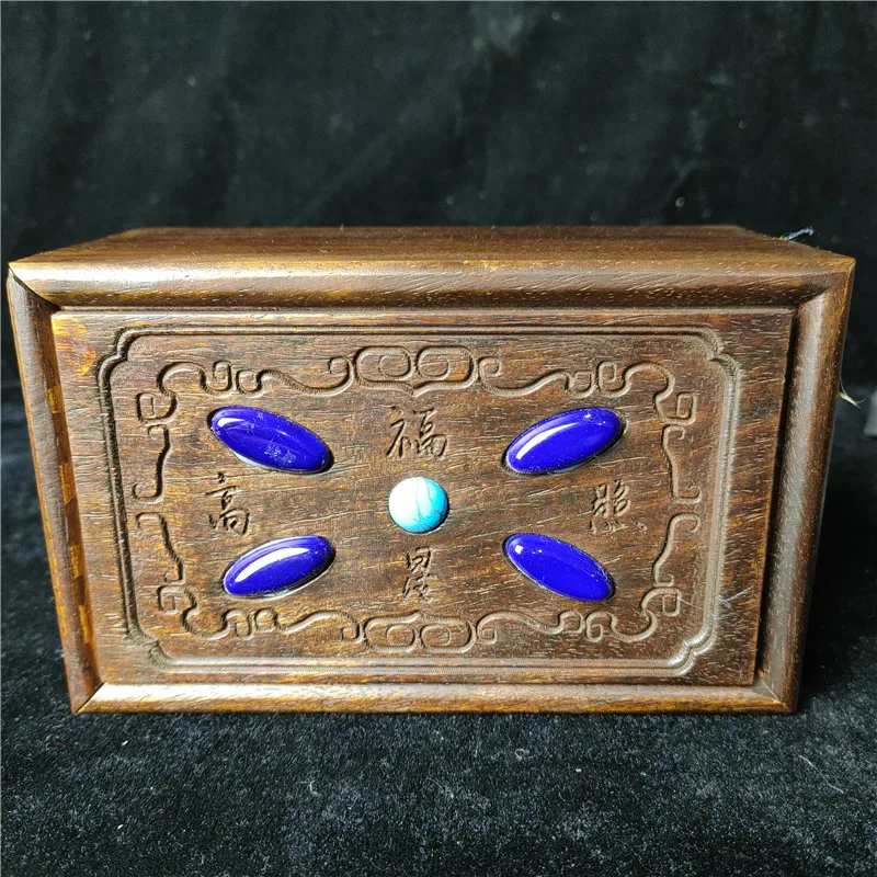 Handicrafts, mechanism boxes, gemstones, inlaid with paste