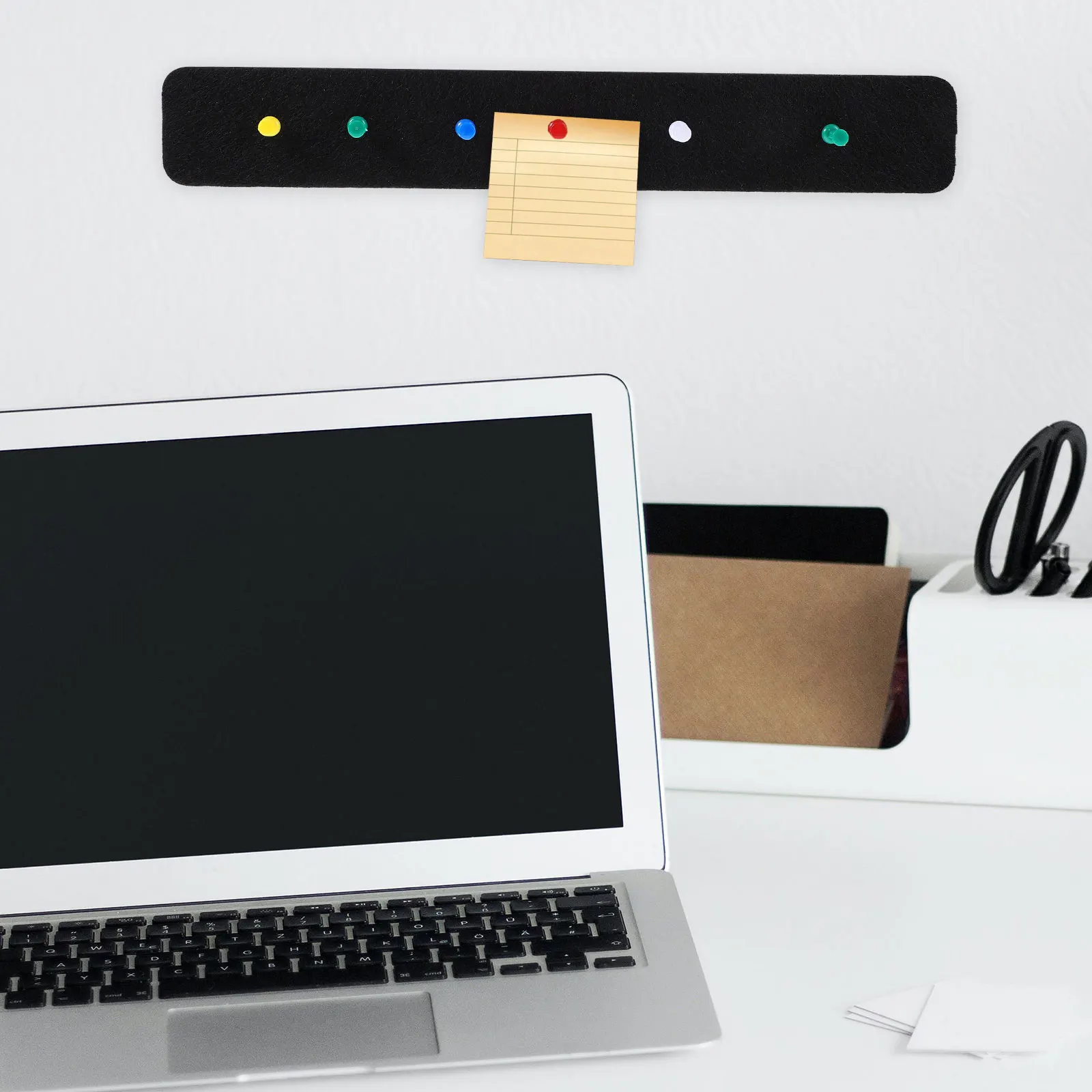 

8 Pcs Black Felt Bulletin Board Strips Self Adhesive Desk Wall Notice Pin Boards 33x5 Lightweight Memo Display