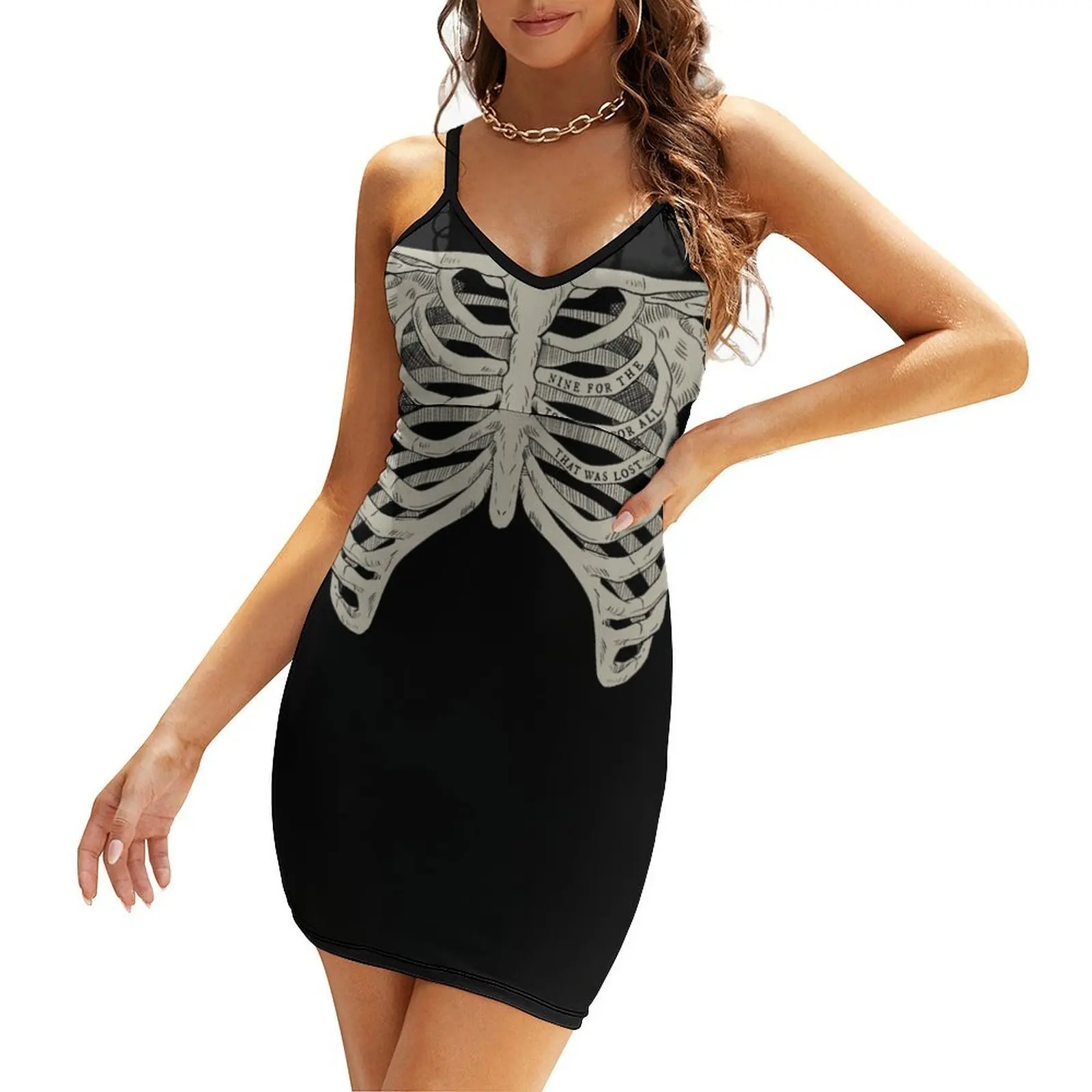 

The Locked Tomb - Ribcage Sling Dress women's clothing korea stylish dress summer Woman clothing