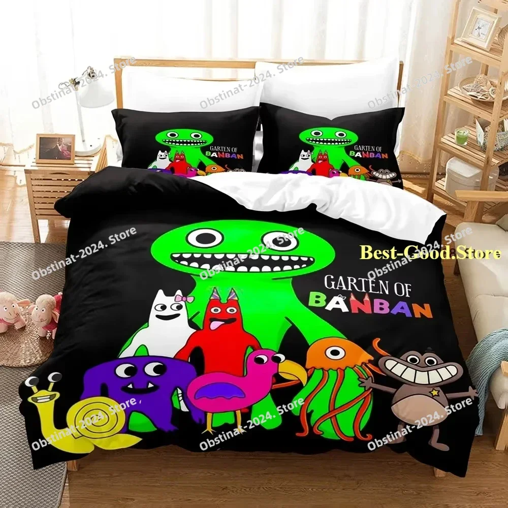 Garten Of Banban طقم سرير الكرتون أغطية سرير هدية للبنين أطفال بنات ديكور المنزل واحد التوأم كامل الحجم لطيف طقم أغطية لحاف #3