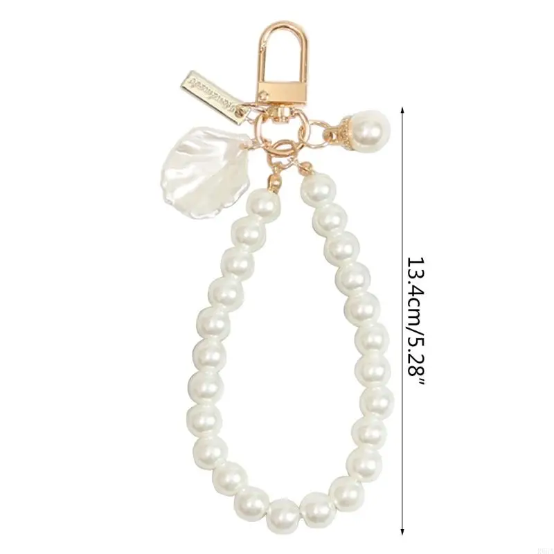 R66A Korea Style-Shell Keychain Heart Pearl-Phone Chain Car Car ornamen Hanging