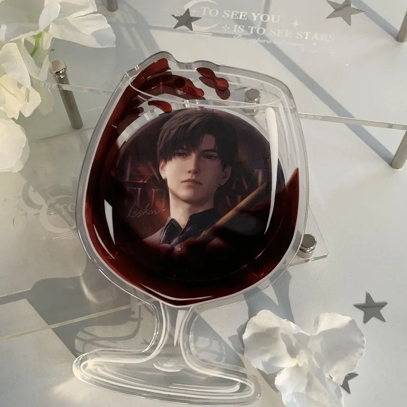 Red Wine Glass Shaped Pin Ornaments for Desktop Decoration 75mm Pins Holder Anime Badges Display Creative Design Stylish Gift