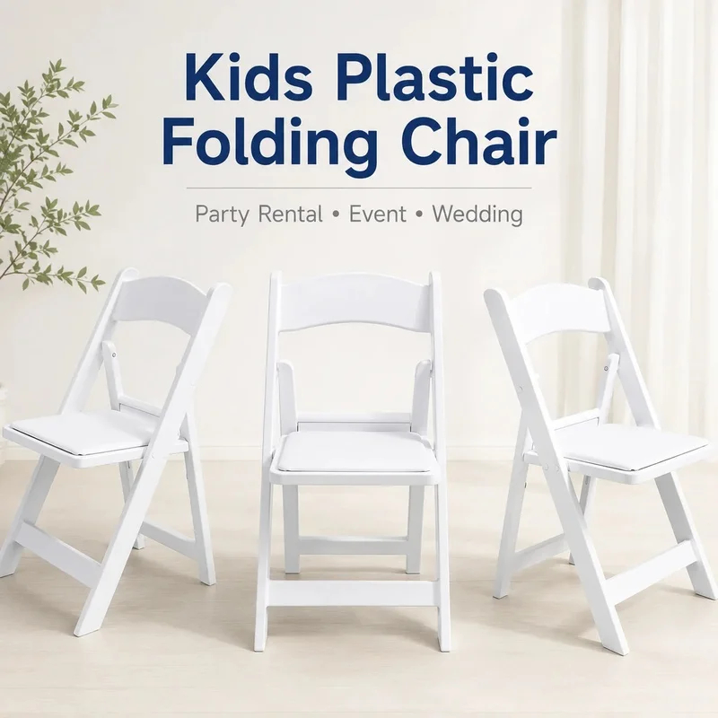 White Kids Plastic Foldable Events Party Chairs for Outdoor Playground Banquet Wedding Dining Party Garden Event  Folding