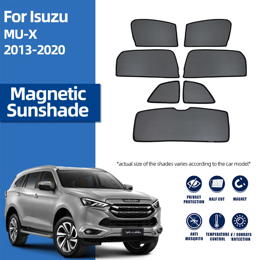 

For Isuzu MU-X MK1 2013-2020 Magnetic Car Sunshade Shield Front Windshield Curtain Rear Side Baby Window Sun Shade Visor