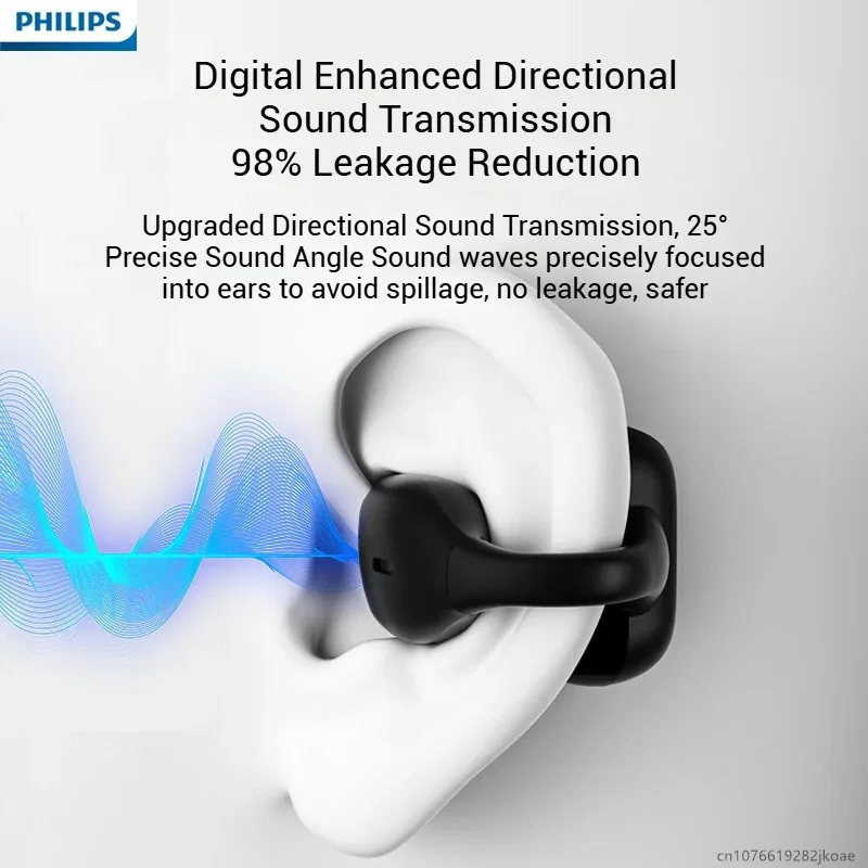 فيليبس TAT2469 سماعة أذن بمشبك سماعة لاسلكية تعمل بالبلوتوث 5.4 سماعة رأس مفتوحة رياضية للجري مضادة للسقوط ملابس مريحة 300 مللي أمبير في الساعة #5