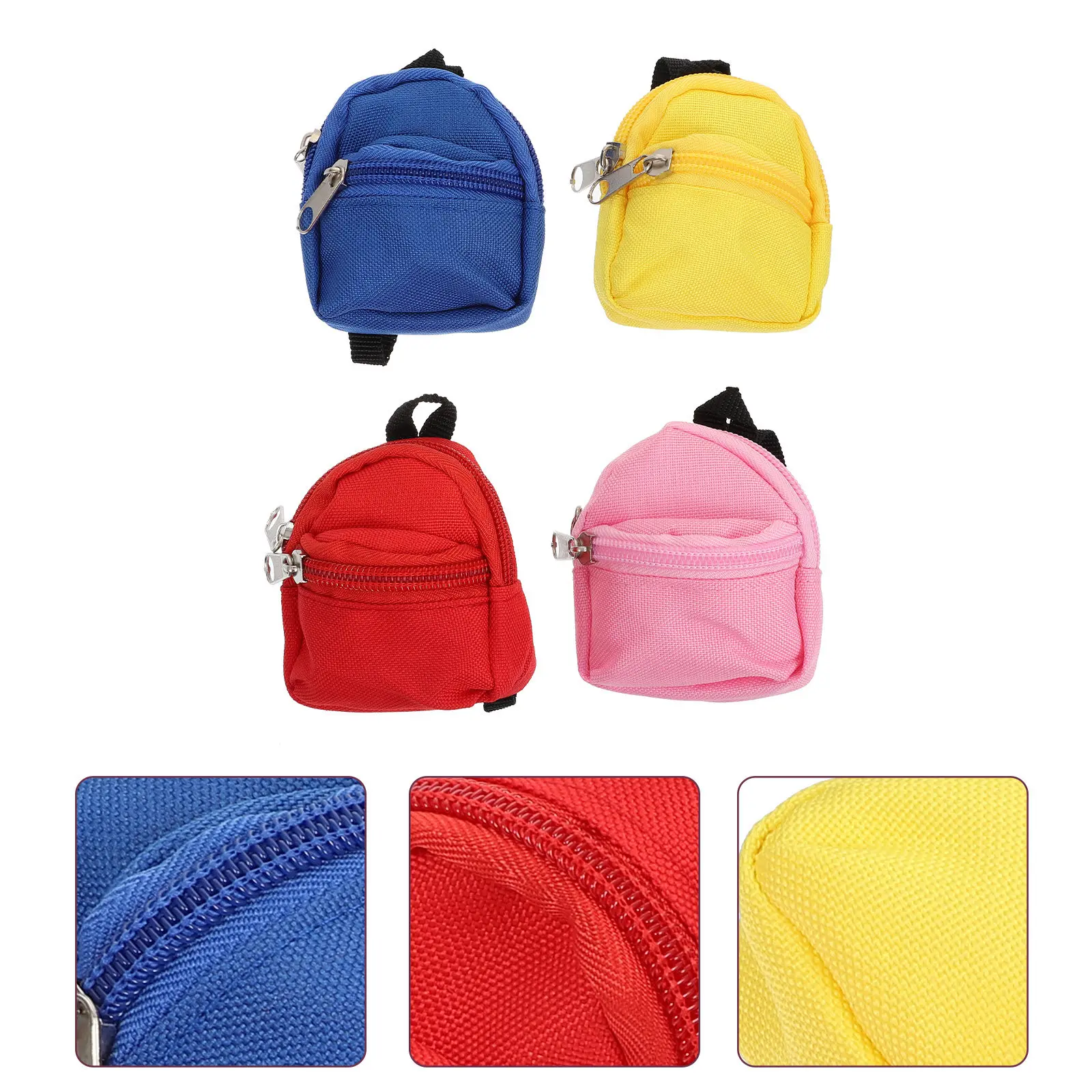 

4Pcs Mini School Bag Delicate Detail Unique Design Ideal for Mini House DIY Collection Micro Landscape Layout Decorative
