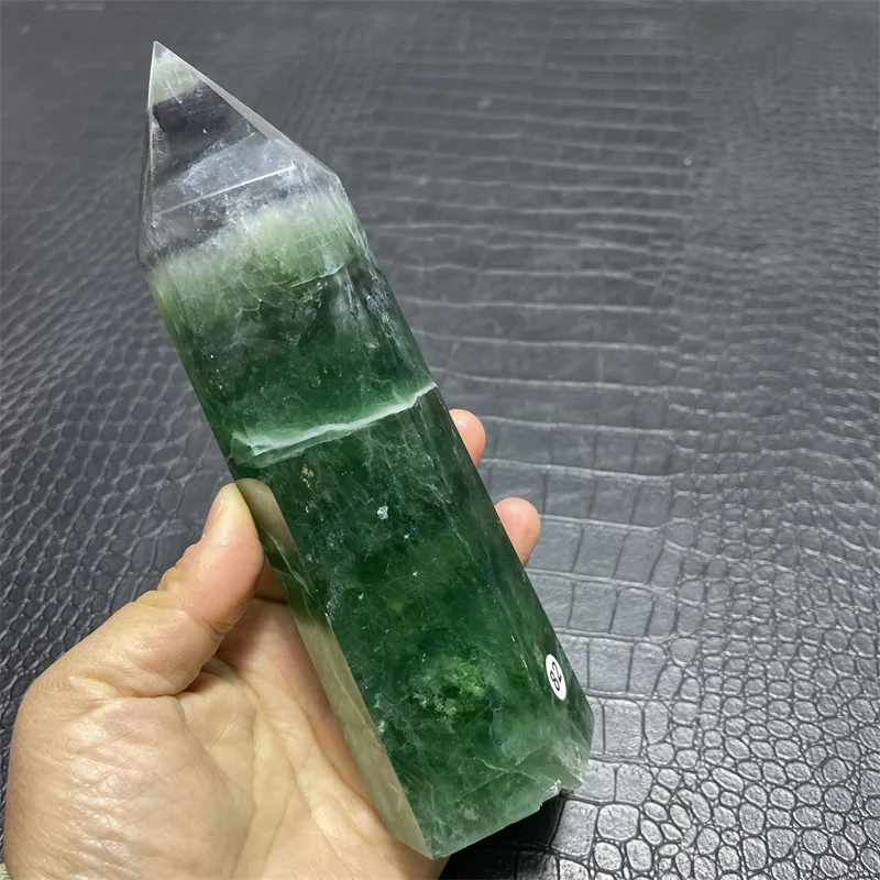 820g Large Natural Green Fluorite Tower Crystal Wand Reiki Healing Mineral Stones Crafts Home Decor Christmas Gifts