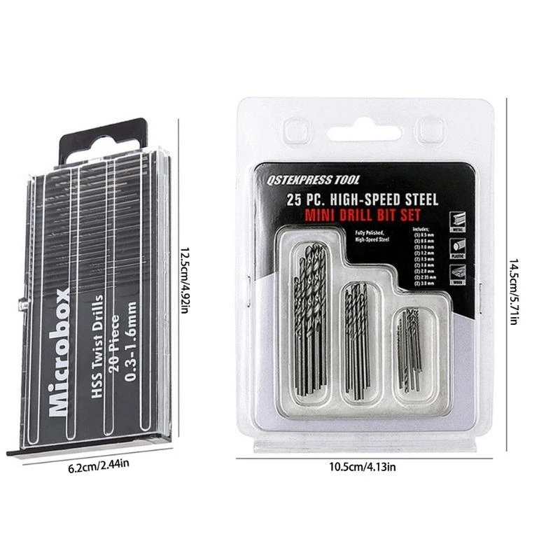203F 20/25PCS Mini Drill Bits Комплект для точности детализации работы в различных материалах