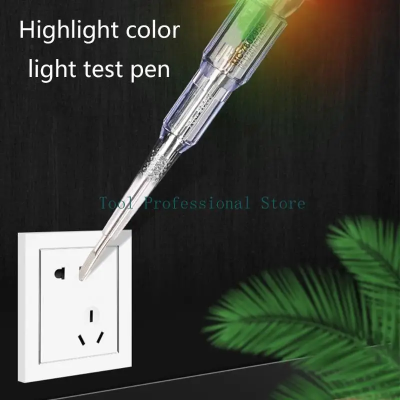 

57QF for Smart Electrical Tester Pen for Smart Chip Made Dual Colors LED Live/Null Wire Tester Convient Clip Design Voltage 2