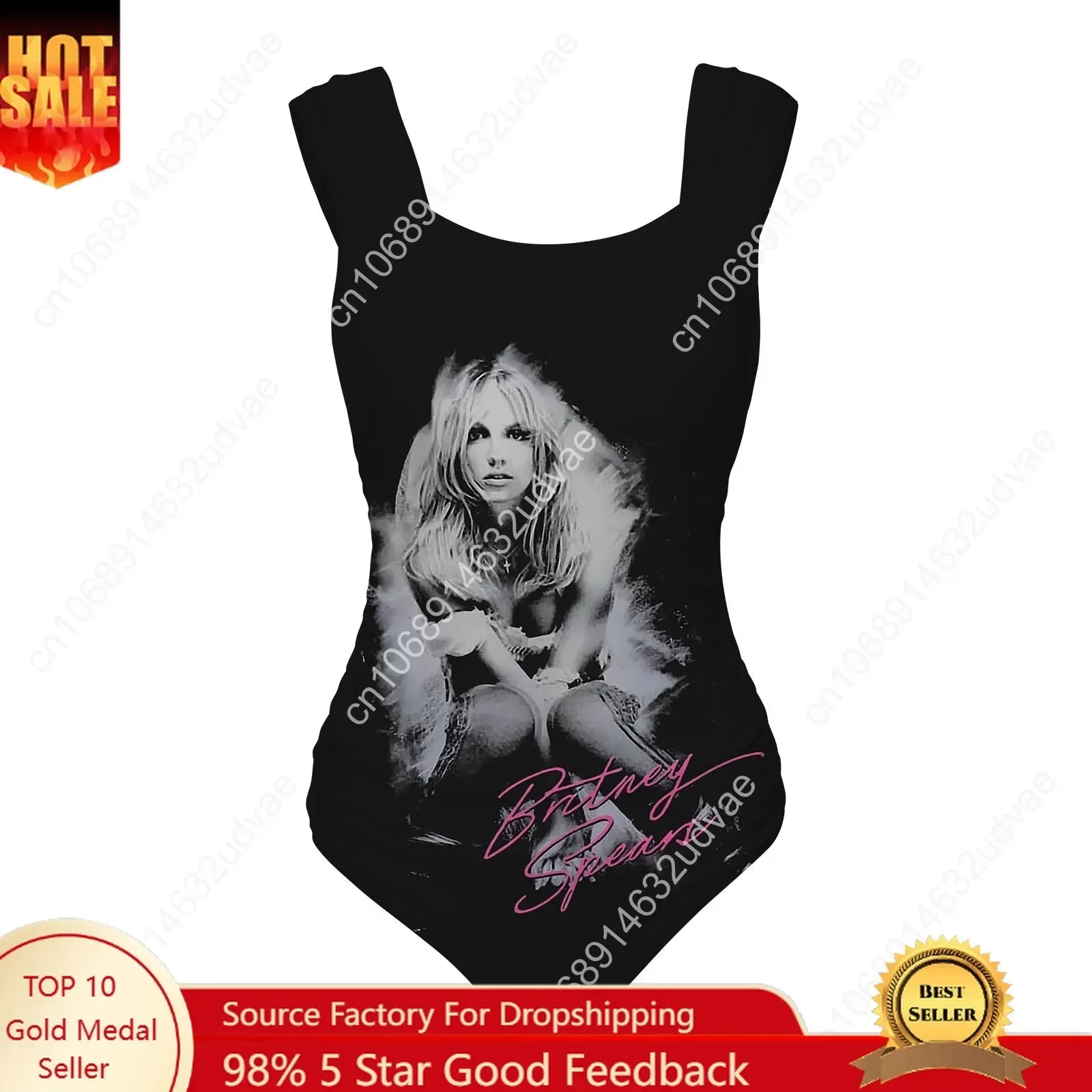 Britney Spears  Swimsuit Wide Strap Women Bathing Suits Personalized Swimwear Pool Party Sexy Bikini Custom Beachwear