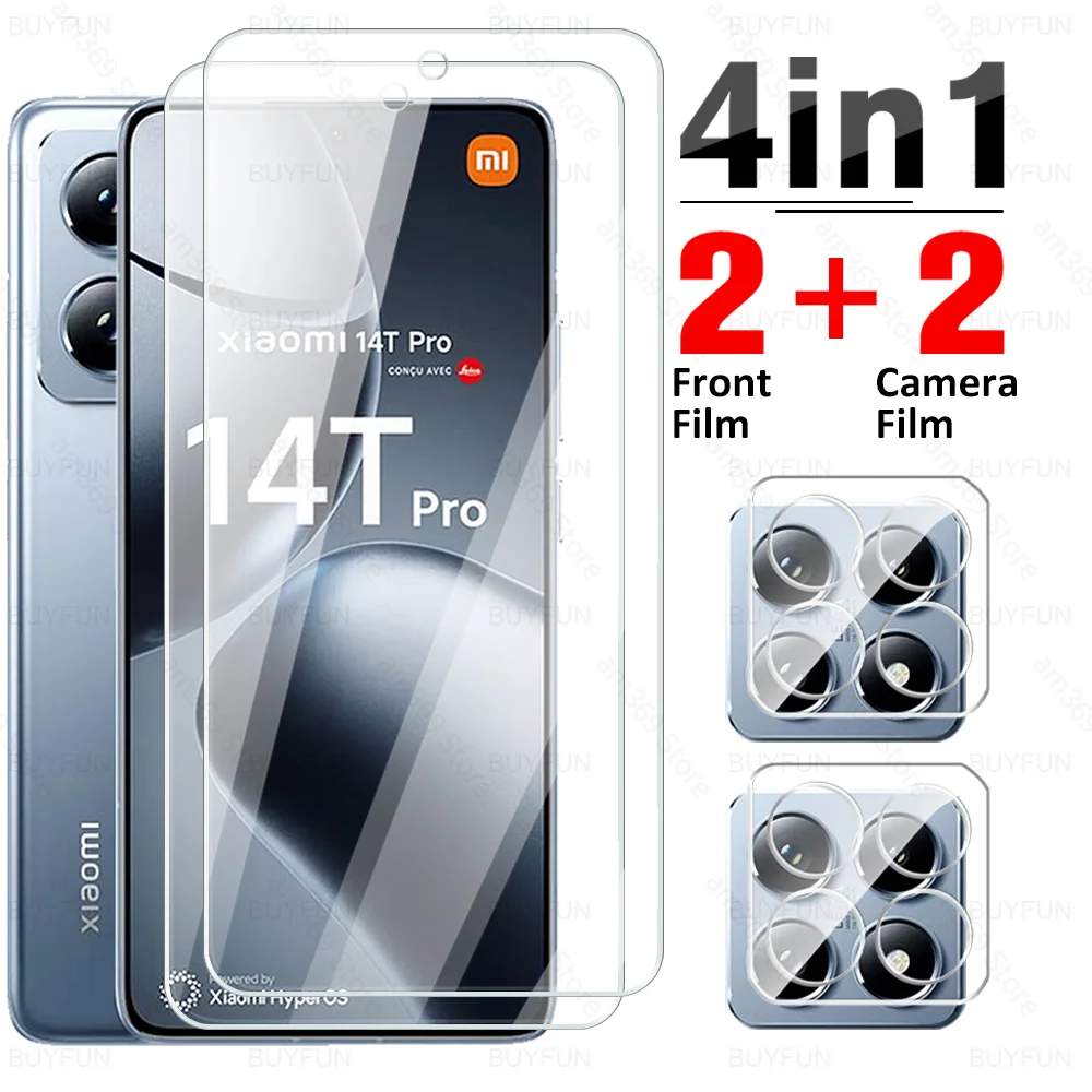 4 in 1 Tempered Glass For Xiaomi 14TPro 3D Camera Lens Protective Film Xiaomi14T Xiaomi14TPro Mi 14TPro 14 T 5G Screen Protector