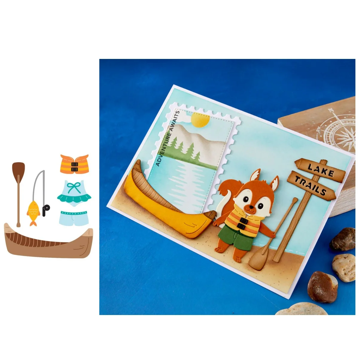 

March 2026 Summer Camp Splash Days Metal Cutting Dies Clear Stamp Stencil For DIY Decorating Scrapbook Gift Card Embossing Craft