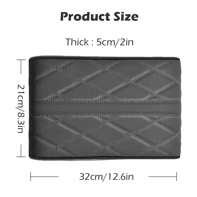 Car Armrest Box 5cm Thicken Cushion Soft Memory Foam Center Console Arm Rest Cushion Wear-Resistant Anti-Slip Elbow Support