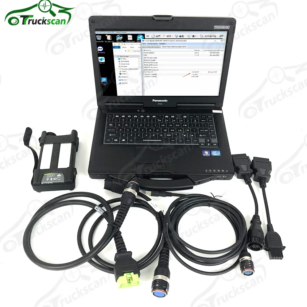 Original Vocom 2 88830400 For VOCOM II VCADS PRO Premium Tech Tool PTT 2.8.150 dev2tool VOCOM 2 diagnostic tool CF53Laptop