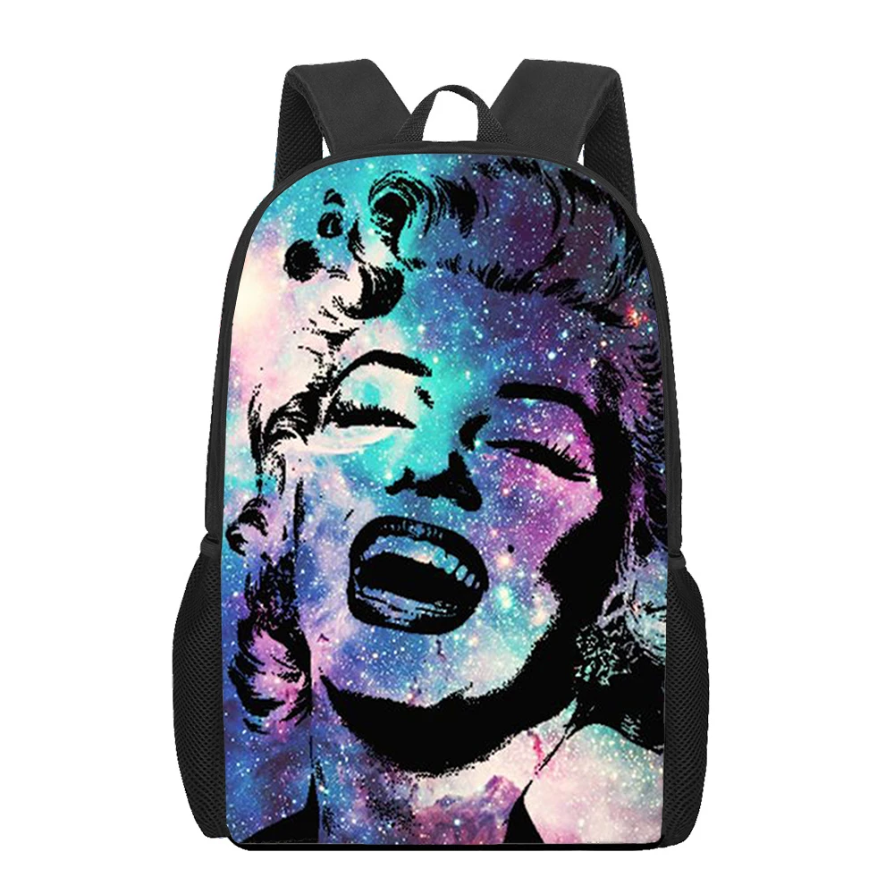 Marilyn Monroe Bedruckte Kinder Mädchen Jungen Schultaschen Kinder Büchertaschen Teenager Täglich Lässiger Rucksack Schulter Reiserucksack