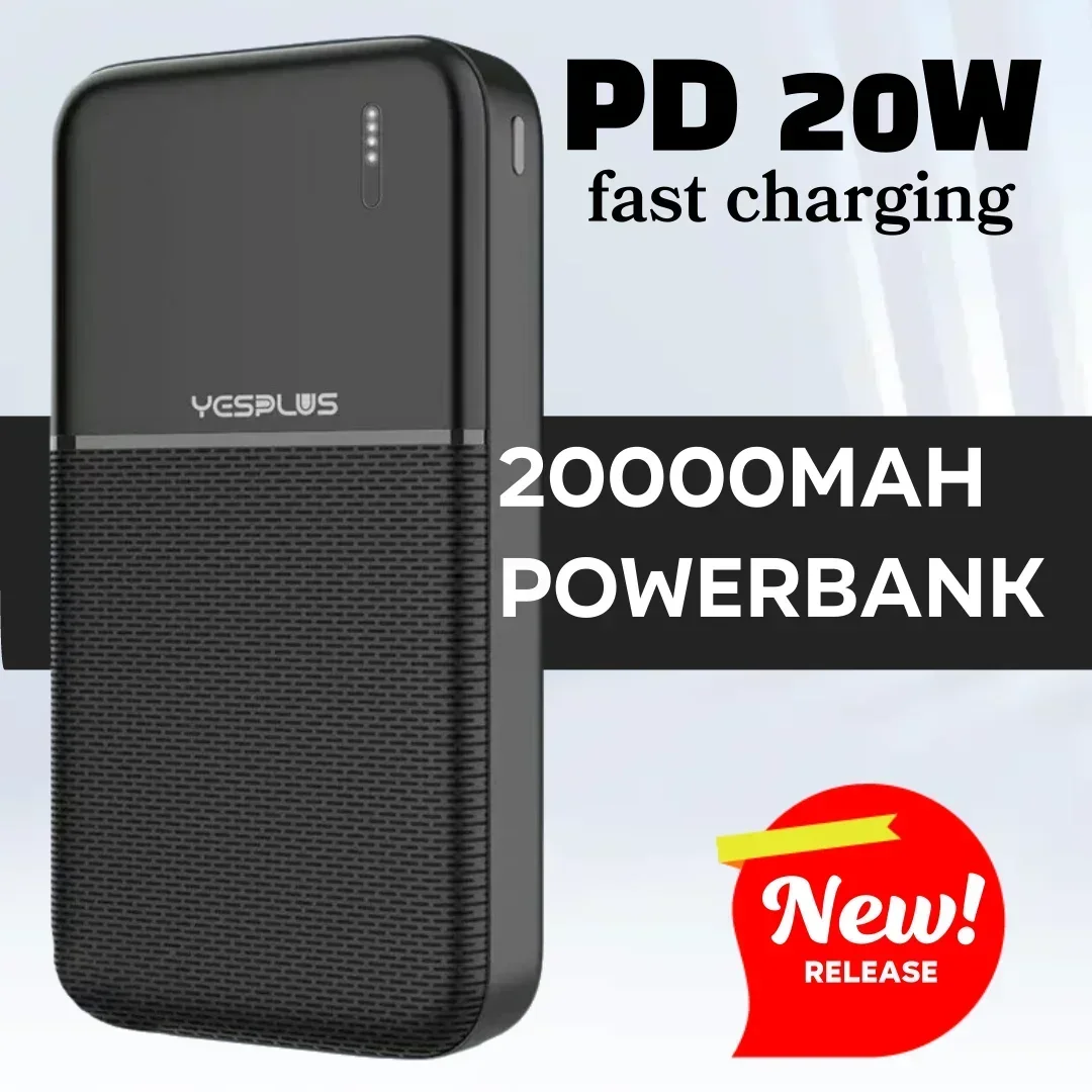 Portable Power Bank 20000mAh 20W Fast Charge PD Portable Charger Powerful Mobile Power Bank External Backup Battery for Xiaomi