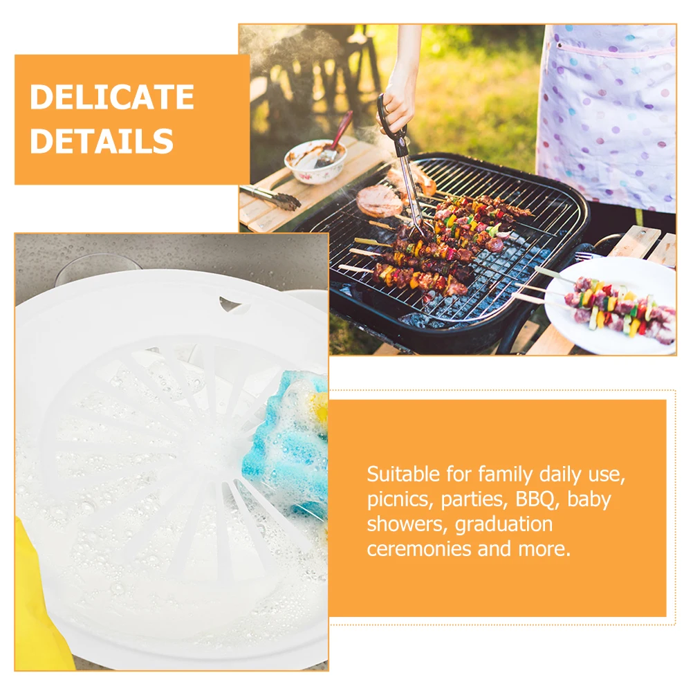 

6pcs Hollow Out Serving Plate Bbq Grill Tray For Picnic Party Outdoor Camping Food Holder Reusable Kitchen Essentials