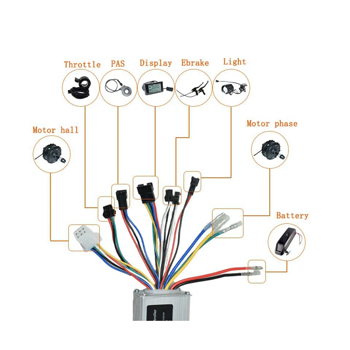 48V 14A 250W/350W Lithium Battery Assisted Folding Car Modified Electric Bicycle Square Wave Controller