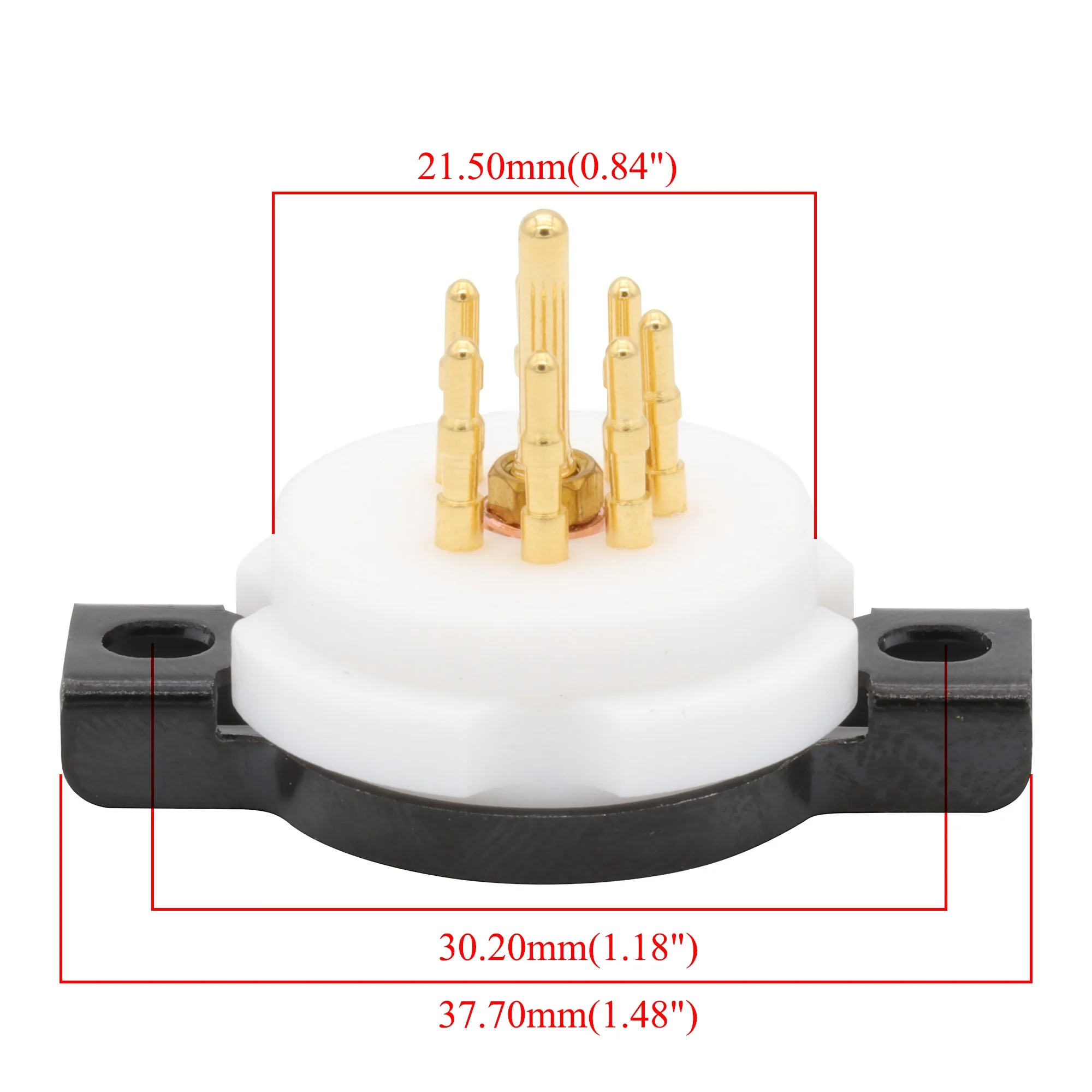 4pcs/lot High End Ceramic 7Pin Tube Sockets Gold plate Brass pins Audio Amplifier For 6Z4 6X4 EF95 EZ90 EAA91 EF91 6AQ5 6J1,etc