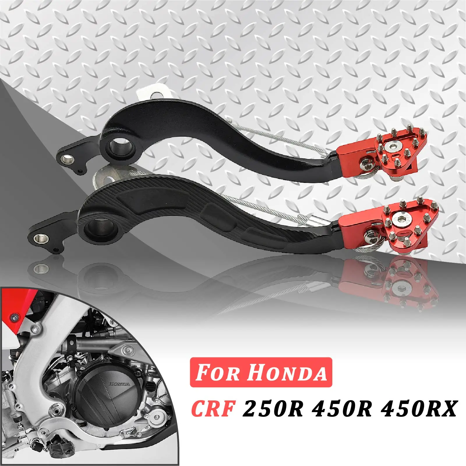 

CNC Aluminum Rear Brake Pedal Lever For Honda CRF250R CRF450R CRF450RX CRF 250R 450R 450RX 250 450 R RX 2002-2020 Motorcycle