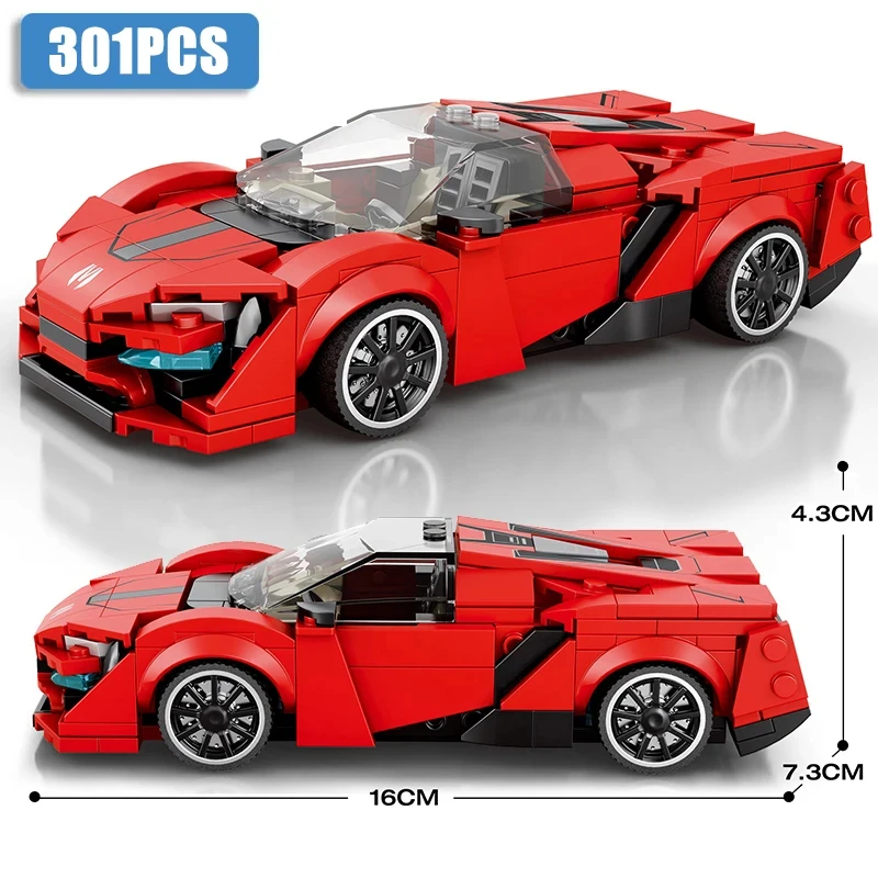 Car Series Building Blocks Sports Racing Speed Champion Car Model Bricks Adult Desktop Display DIY Educational Toys For Kids