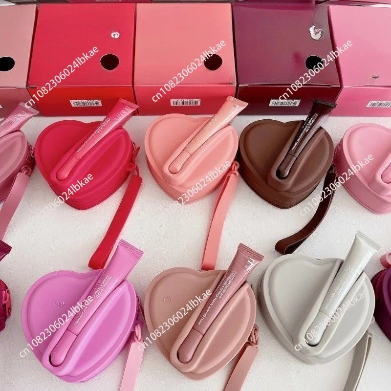 Lipstick lip glaze silicone love storage bag portable earphone bag change bag AA electricity   personality