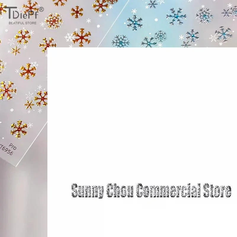 크리스마스 눈송이 네일 아트 스티커 만화 겨울 곰 데칼 DIY 새해 액세서리 네일 아트 장식 매니큐어 용품