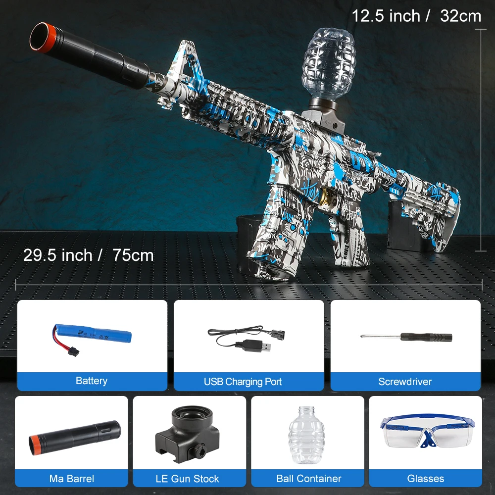 M4A1 Electric Blaster Gun Set, High Precision Shooting Toy, Perfect Automatic Outdoor Toy Gift for Birthday (Bullets Excluded)