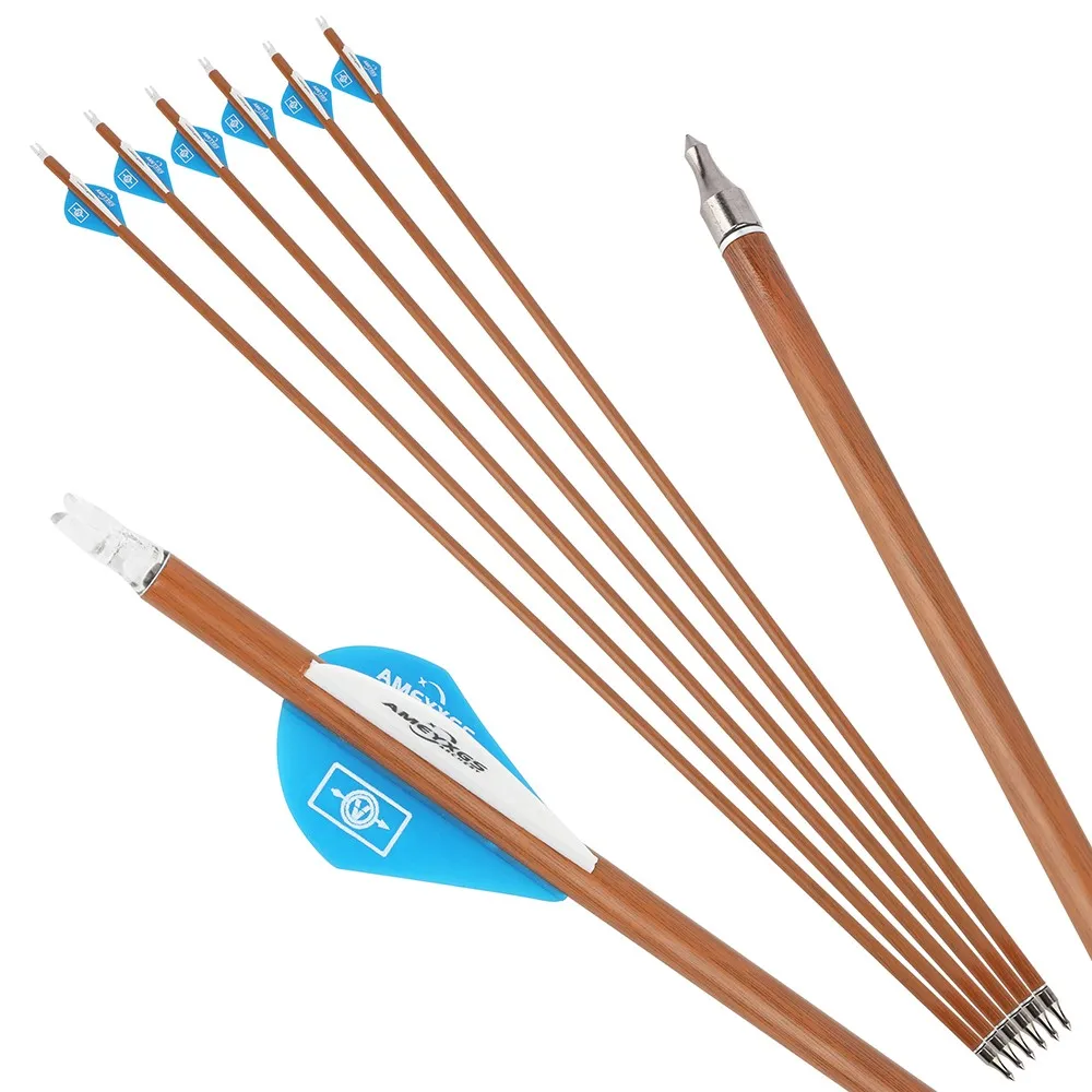 Carbon-Pfeilschäfte für Bogenschießen, 12X Sp500, ID 6,2 mm, OD 7,8 mm, 30 Zoll, 2 Zoll, mit austauschbarem Gummifeder- und 100-Grain-Pfeilspitzen, für Recurve- und Compoundbögen – Detail 3