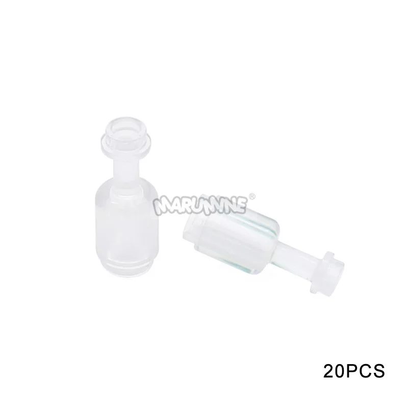 Marumine Mini-Utensilien, transparente Glasflasche, 1 x 1 x 2, kompatibel mit 95228 MOC-Steinen, baut Partikel, Bausteine, Teile zusammen