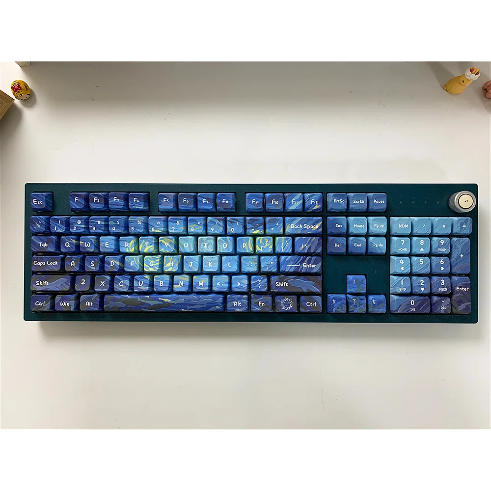 Deep Sea Theme PBT Keycaps Mda Height 134 Keys Original Customized for 60/84/98/108 Mechanical Keyboards