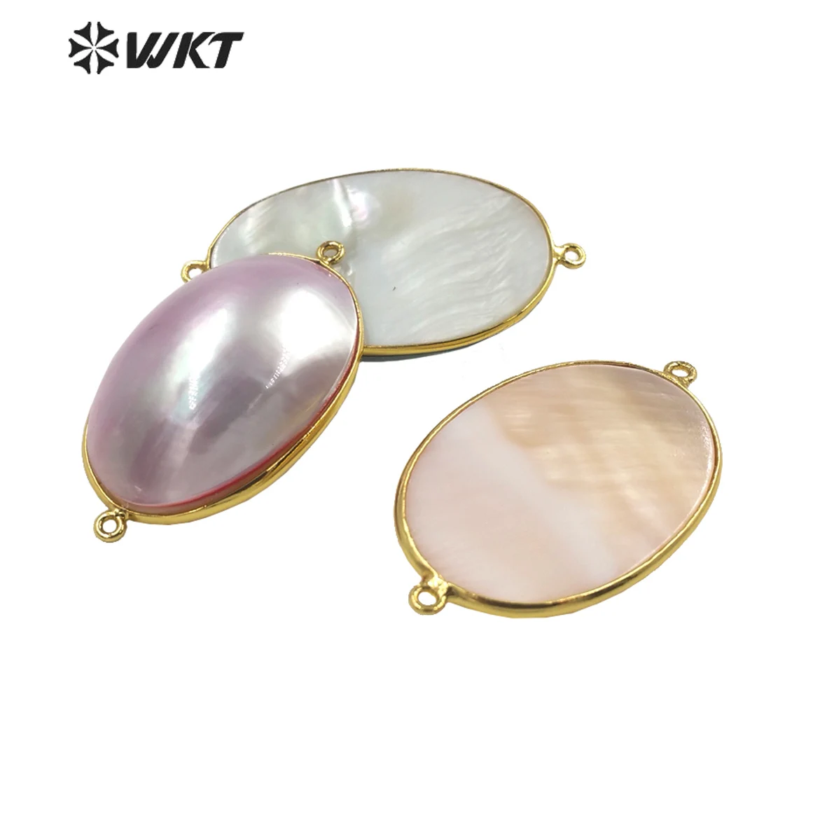 WT-JP339  WKT 2023 Double hook design mabe shell high-quality oval pendant wedding fashion gift women dance party gift jewelry