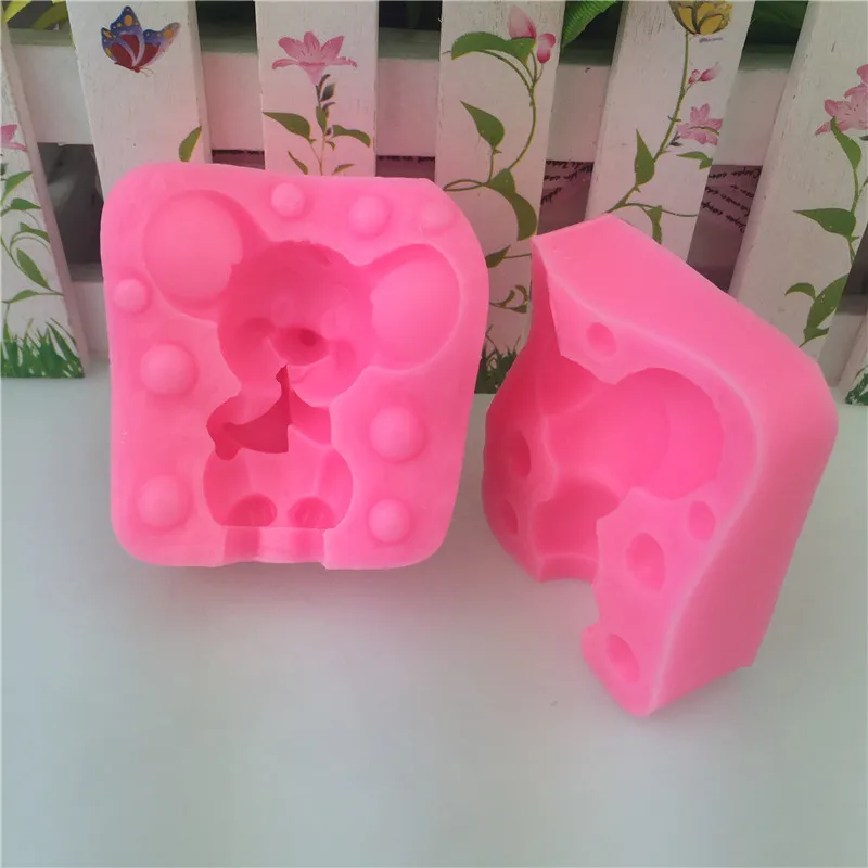 3D Cheese Mouse Modeling Silicone Mold Hand-fondant Mu Si Cake Mold Chocolate Baking Tool Drops Glue Ornaments